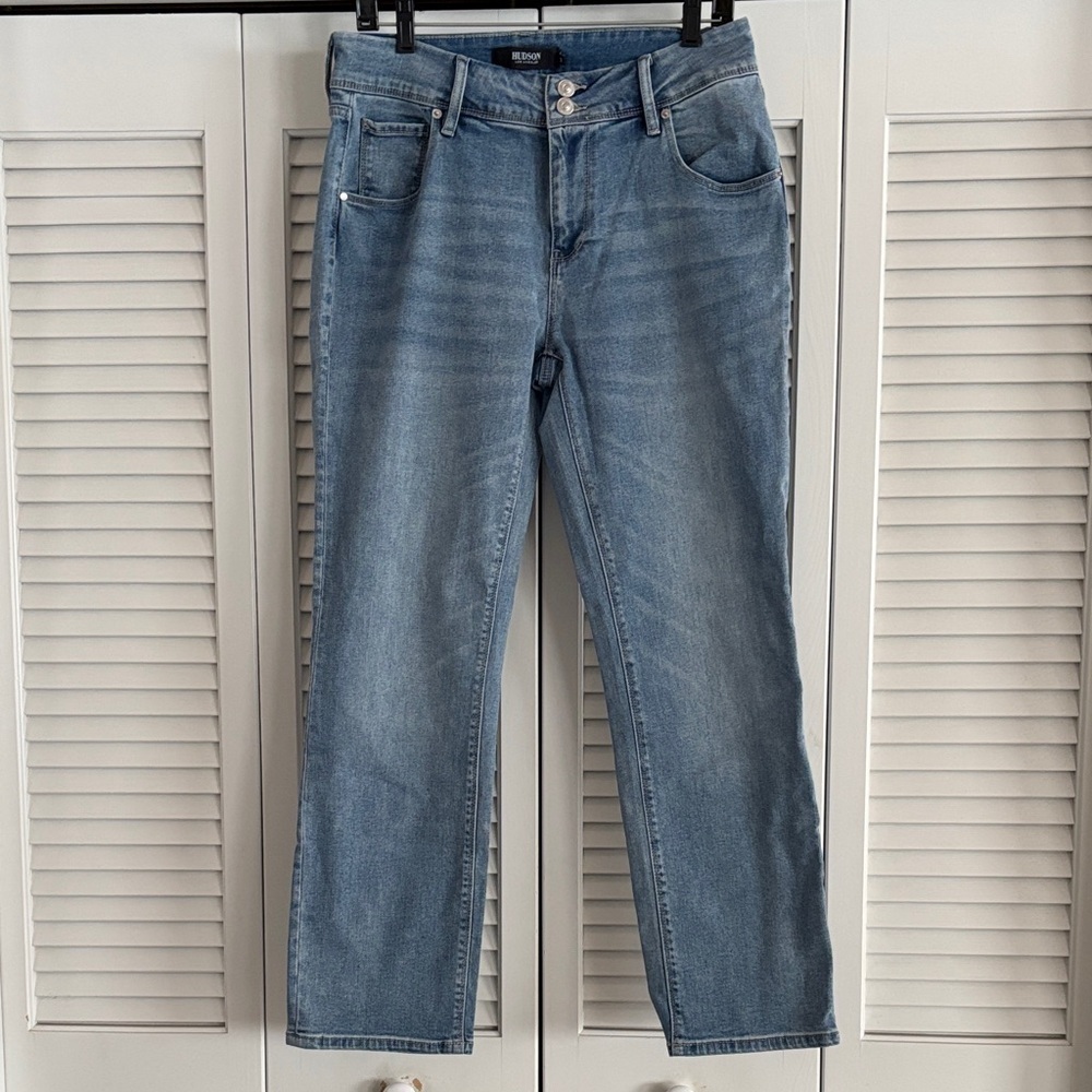 Hudson Jeans Women's Mid-Rise Straight Jeans Icy Blue 1811754 NWT Size 10/30